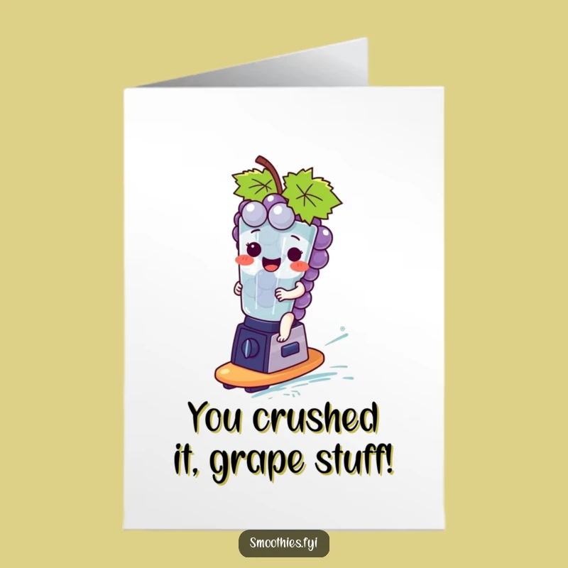 Free Printable Congrats Card: Grape Bunch Blender Surfer - Fun Downloadable