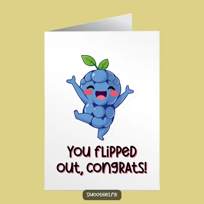 Free Printable Congrats Card: Energetic Blueberry - DIY Download