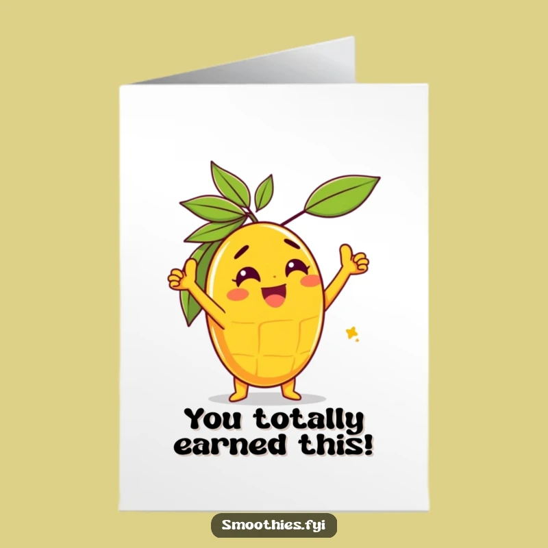 Free Printable Congrats Card: Victorious Mango Pose Downloadable Gift