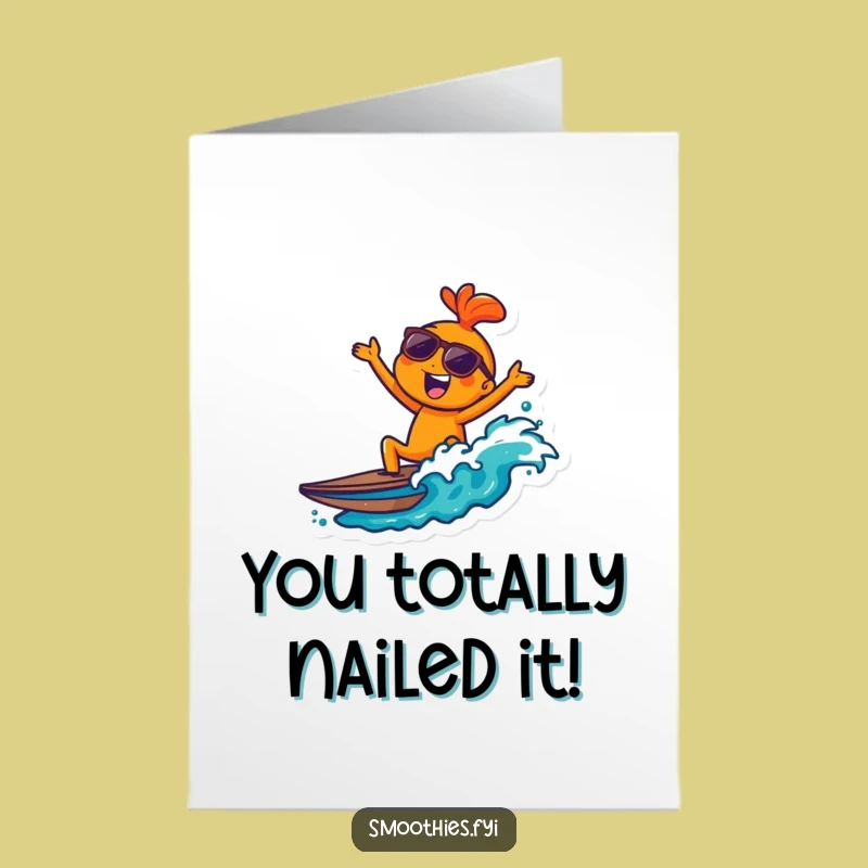 Free Printable Congrats Card: Cool Orange Wave Rider Downloadable Gift