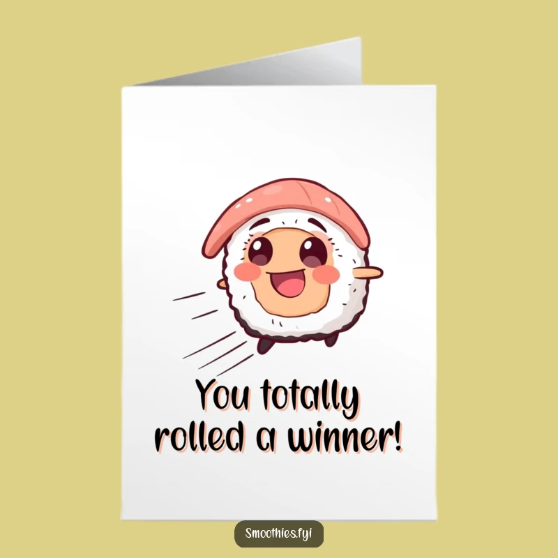 Free Printable Congratulations Card: Fast Sushi, Hilarious Downloadable Gift for Winners