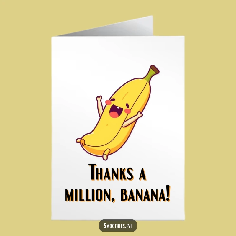 Free Printable Thank You Card: Banana Somersault, Whimsical Downloadable Thanks