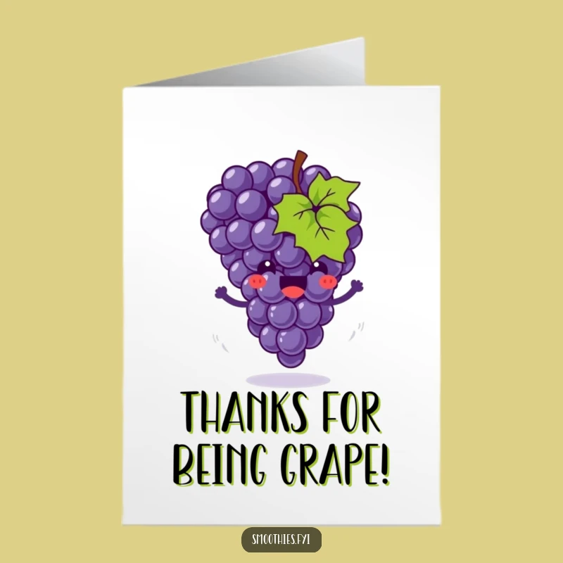 Free Printable Thank You Card: Bouncing Grape Funny Downloadable Gift of Thanks