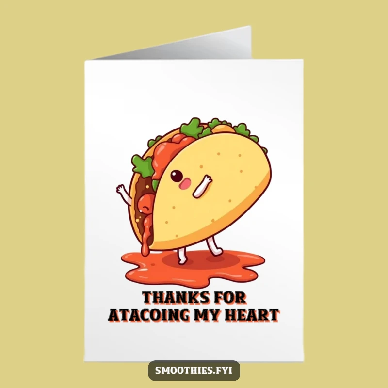 Free Printable Thank You Card: Cartwheeling Taco, Spicy Downloadable Gratitude Gift!