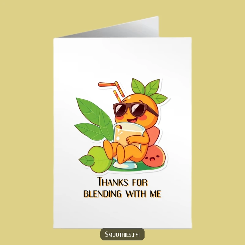 Free Printable Thank You Card: Chill Orange Smoothie Style - Funny Downloadable