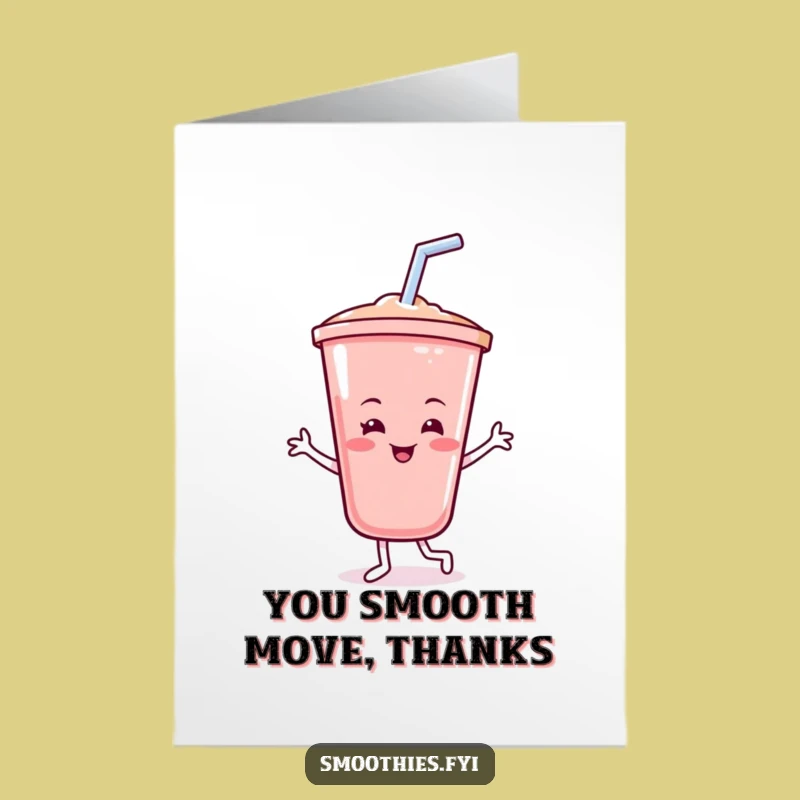 Free Printable Thank You Card: Dancing Smoothie, Fun DIY Downloadable Gift