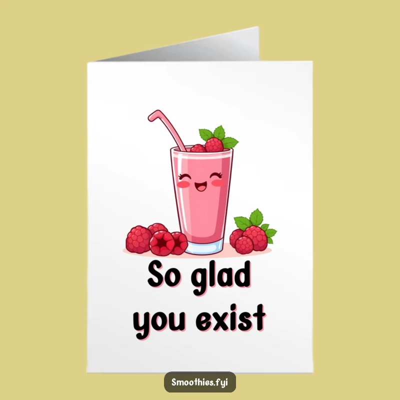 Free Printable Thank You Card: Raspberry Smoothie Cheers for a Grateful, Funny Downloadable Gift