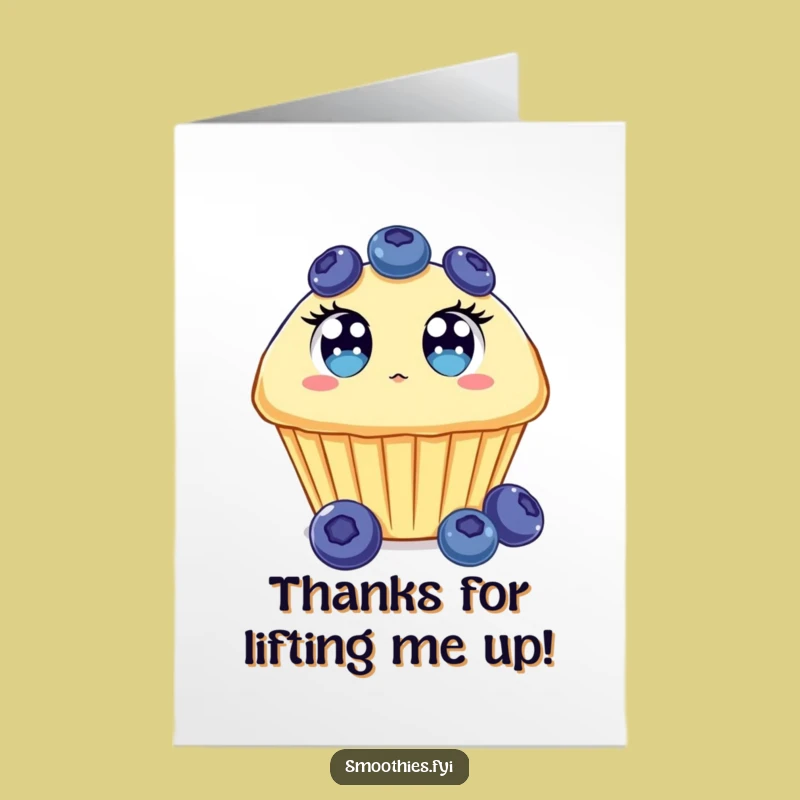 Free Printable Thank You Card: Surprised Muffin Floating Thanks