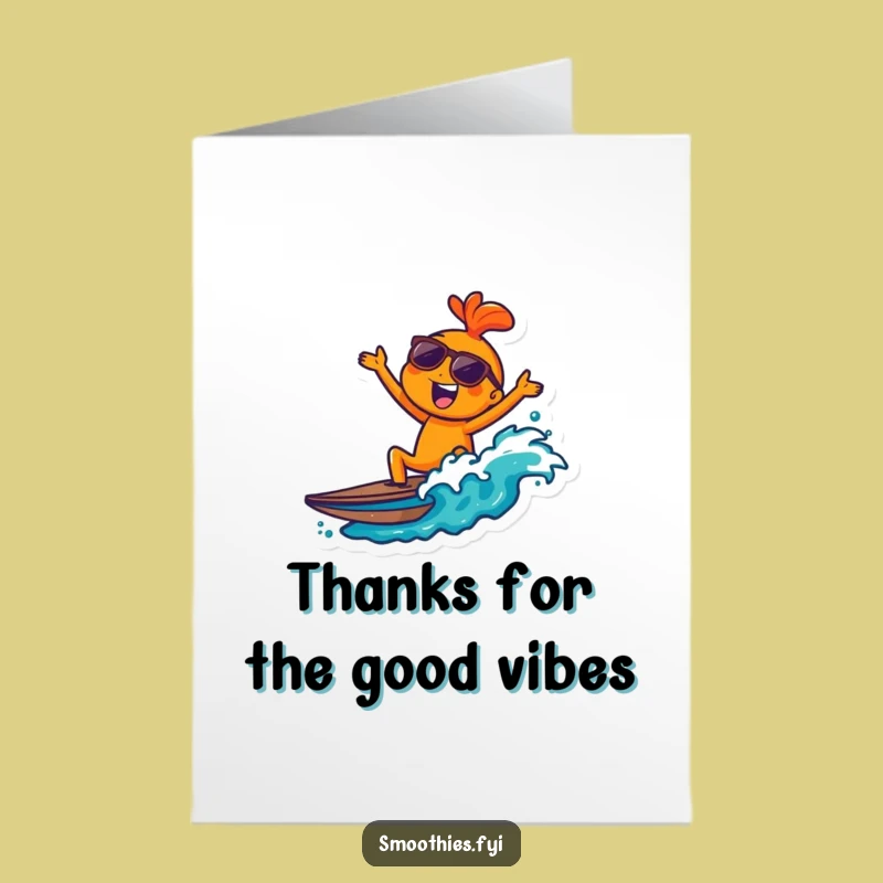 Free Printable Thanks Card: Cool Orange Surfer Vibes Downloadable Gift