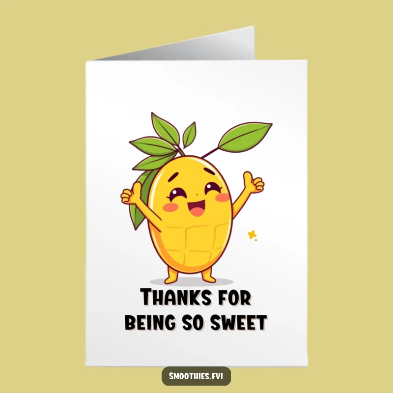 Free Printable Thanks Card: Triumphant Mango Gratitude Downloadable Gift