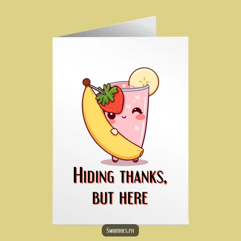 Free Printable Thank You Card: Shy Smoothie, Cute DIY Downloadable Gift