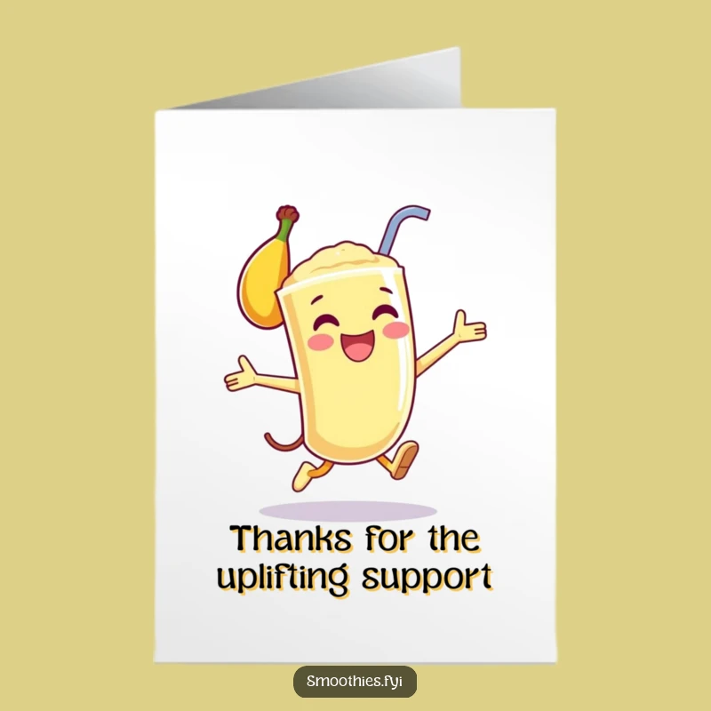 Thank You Free Printable Card: Banana Smoothie Leap, Grateful Joy, Downloadable Gift