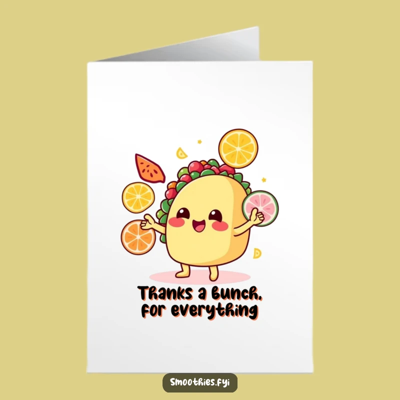 Free Printable Funny Thank You Card: Juggling Taco Gratitude, Whimsical DIY Gift