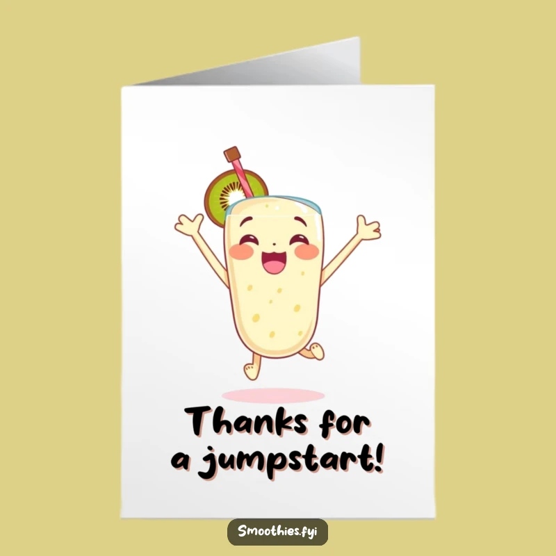 Free Printable Thank You Card: Kiwi Smoothie Gratitude Humor Download
