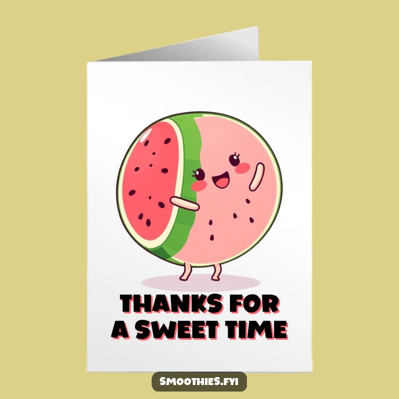 Free Printable Thank You Card: Cute Watermelon Cartwheel for a Sweet Downloadable Gift