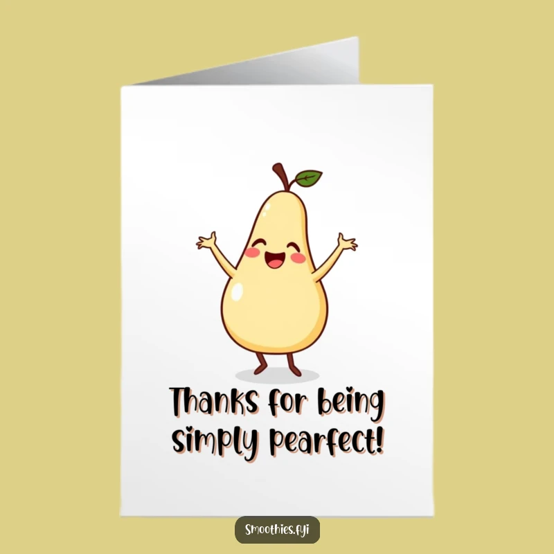 Free Printable Thank You Card: Silly Pear Funny Downloadable Gift of Gratitude
