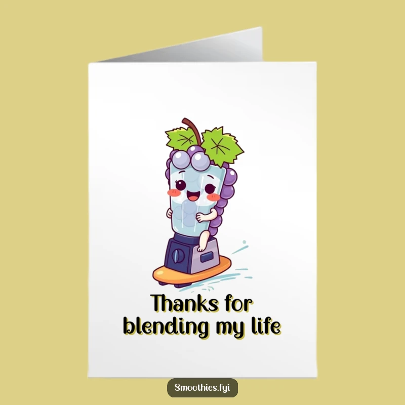 Free Printable Thank You Card: Grape Bunch Blender Surf - Grateful Downloadable