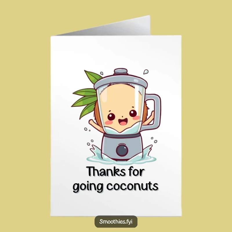 Free Printable Thank You Card: Coconut Splash Gratitude - Tropical Downloadable