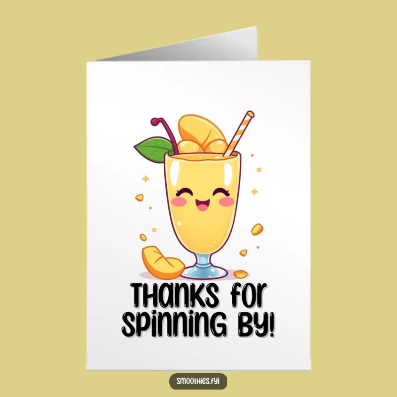 Free Printable Thank You Card: Mango Smoothie Appreciation Humor Download