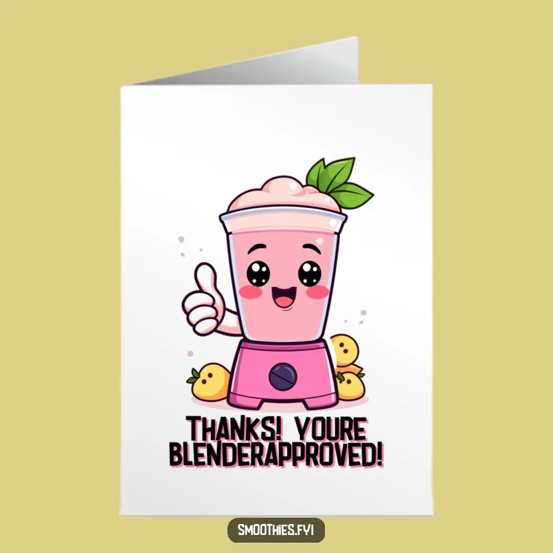 Free Printable Kawaii Smoothie Thank You Card Thumbs Up Funny Gift