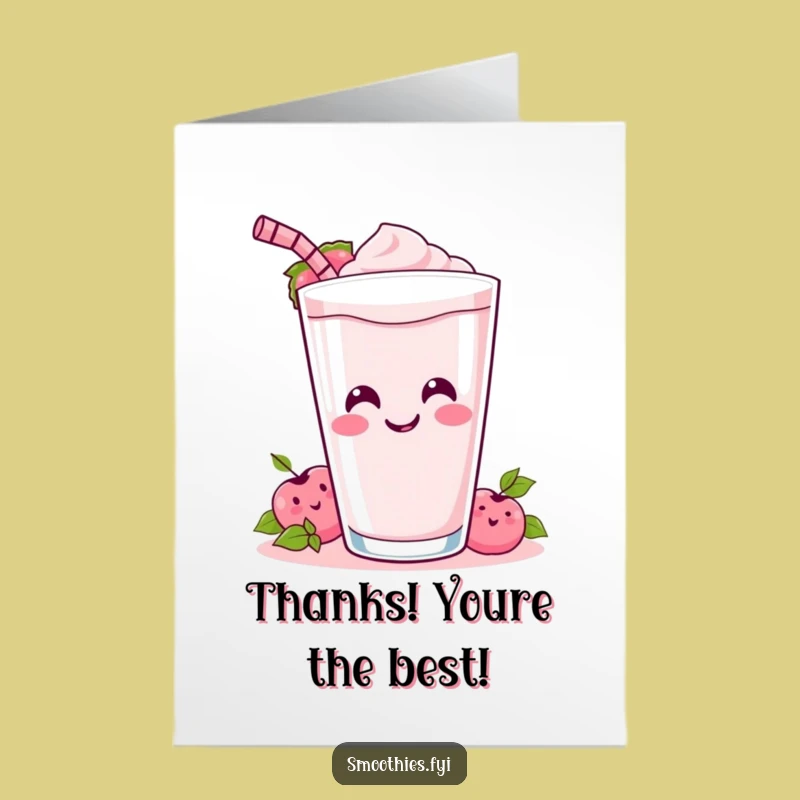Free Printable Kawaii Smoothie Thank You Card Funny Gift