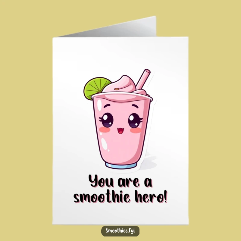 Free Printable Thanks Card: Surprise Kawaii Smoothie Funny Downloadable Gift