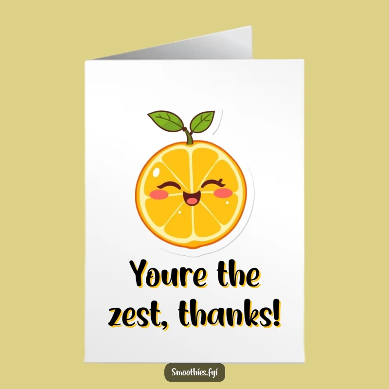 Free Printable Thank You Card: Winking Tangerine Funny Downloadable Gift of Thanks