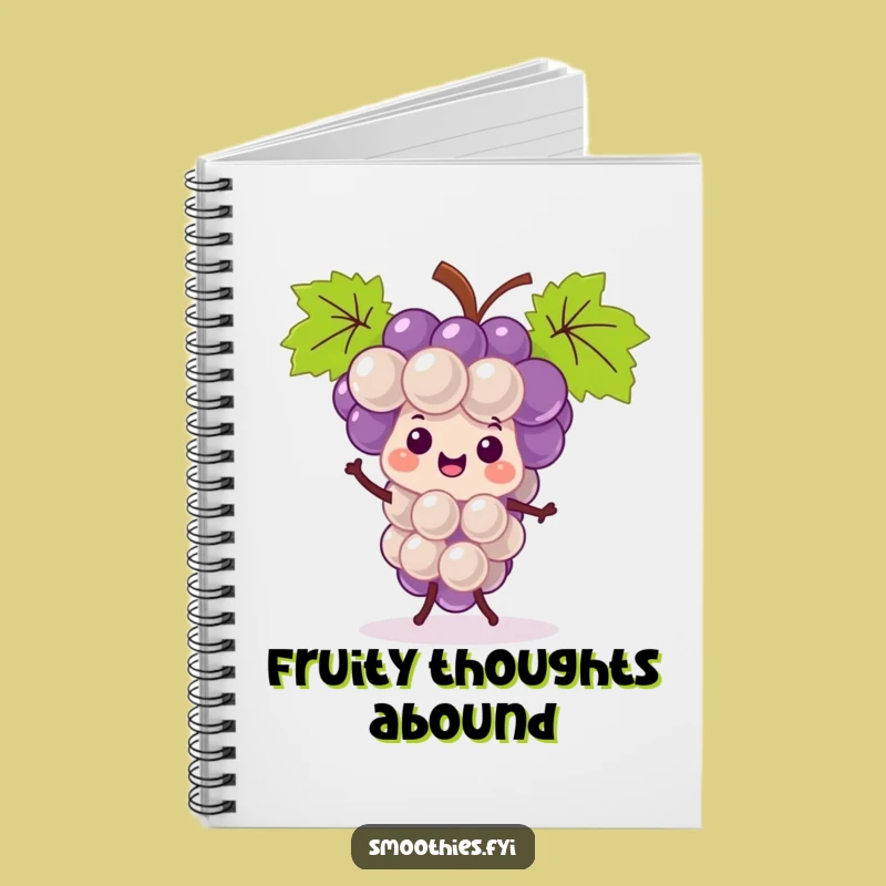Funny Kawaii Grape Bunch Jigging Notebook - Journal Your Joyful Ideas