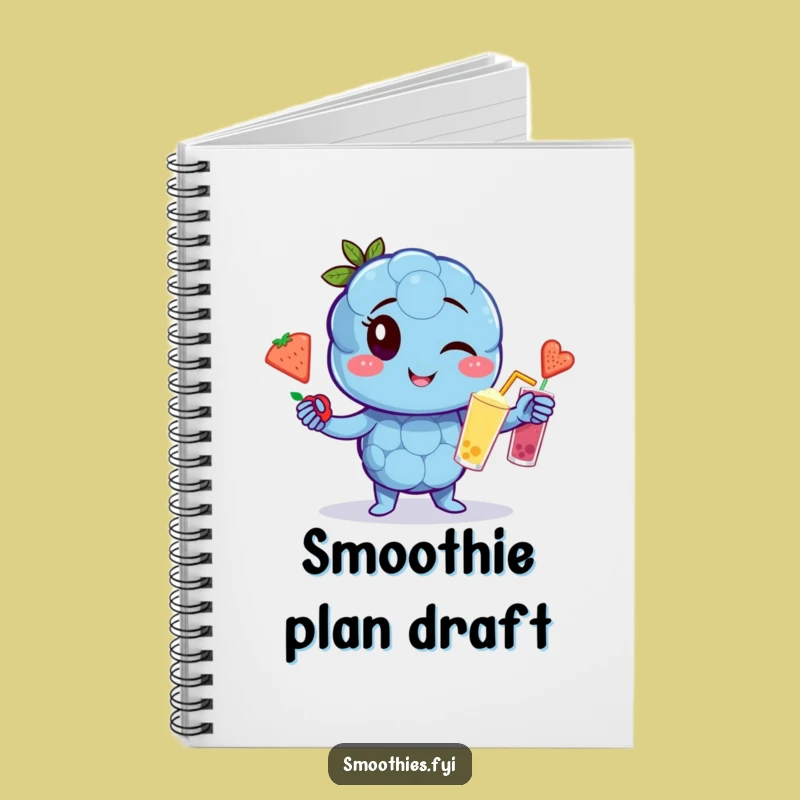 Funny Blueberry Juggling Notebook: Jot Down Ideas with a Smoothie Pro