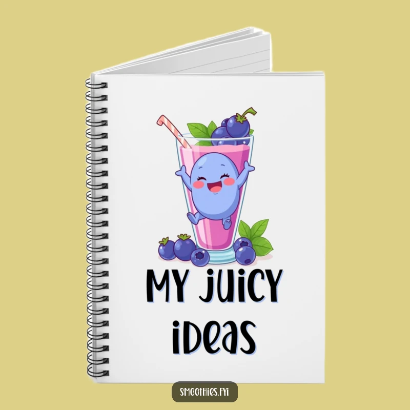 Funny Blueberry Smoothie Dive Notebook: Dive Into Your Thoughts!