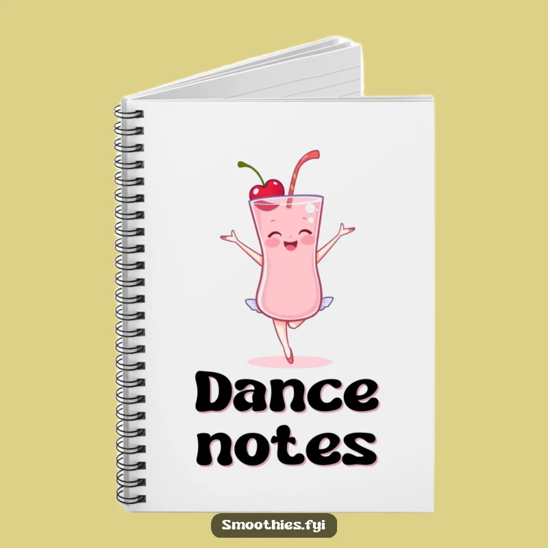 Funny Cherry Smoothie Ballet Notebook - Graceful Dancer Journal Gift