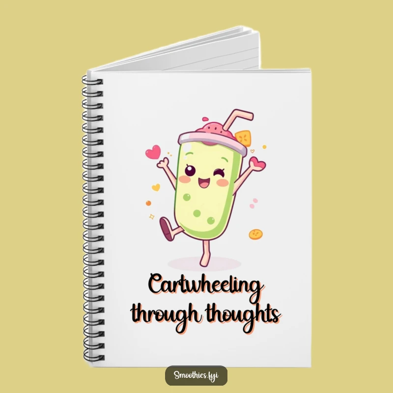 Funny Kawaii Smoothie Notebook: Cartwheel Ideas, Splash of Creativity, Humorous Journal