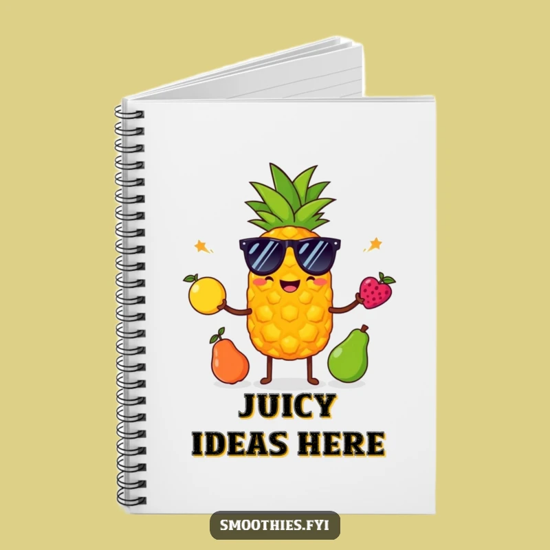 Funny Pineapple Sunglasses Notebook: Cool Fruit Juggling Journal for Sunny Ideas