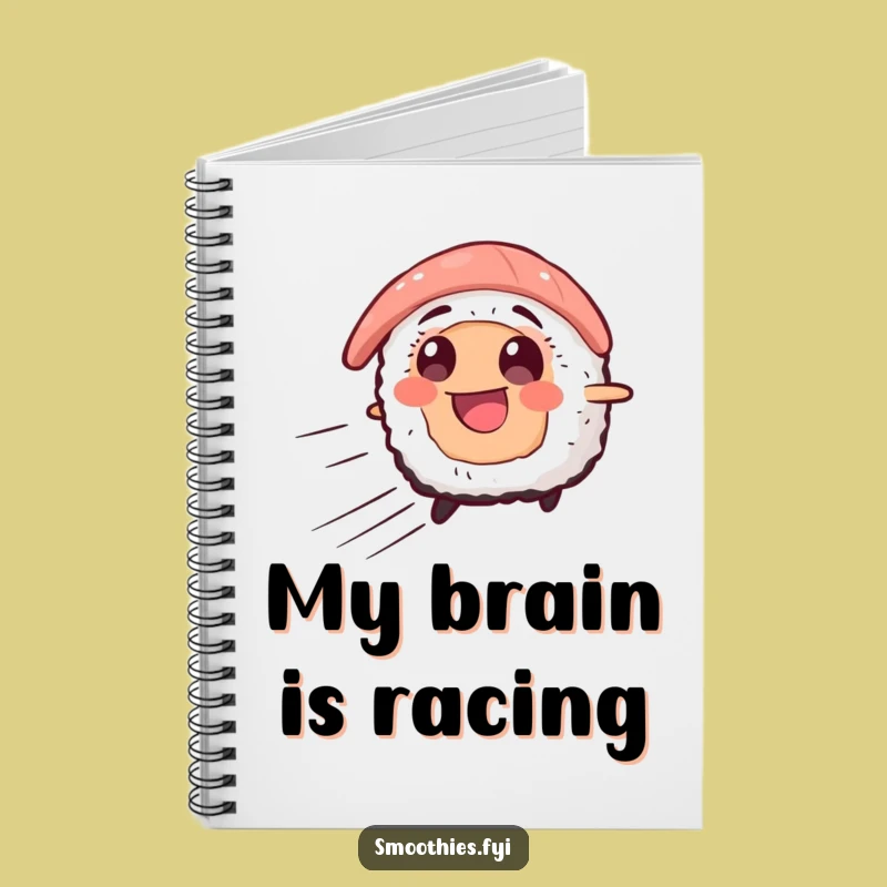 Funny Sushi Speed Notebook - Smiling Character Journal for Quick Notes