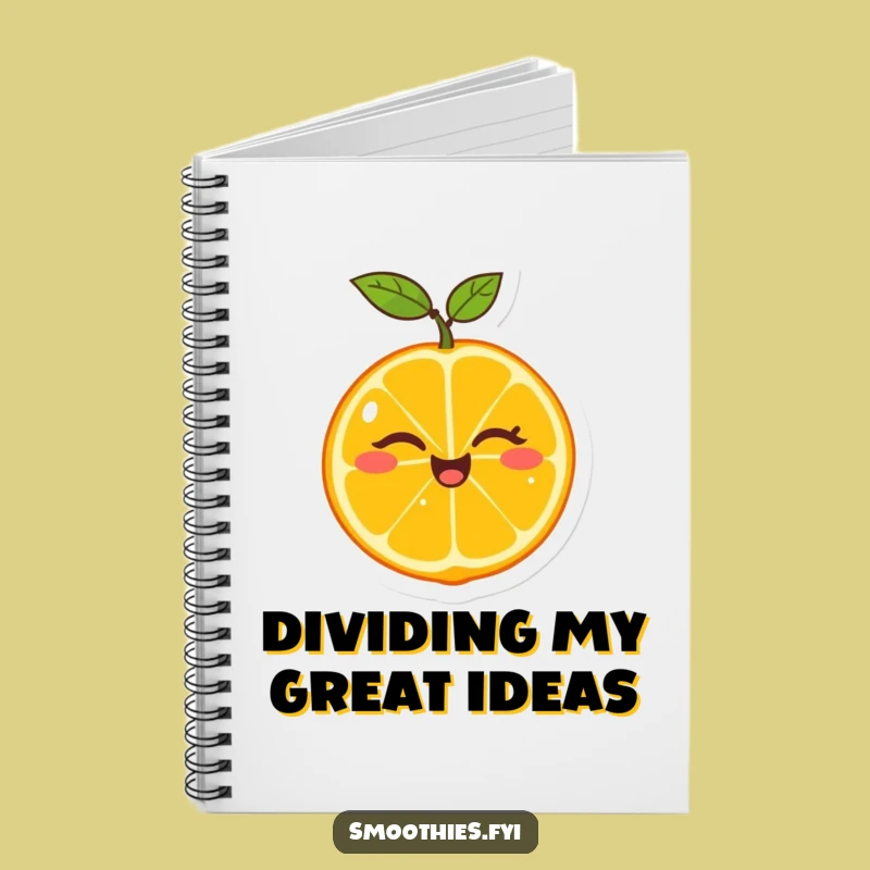 Funny Tangerine Wink Notebook - Jot Down Ideas with Citrus Flair
