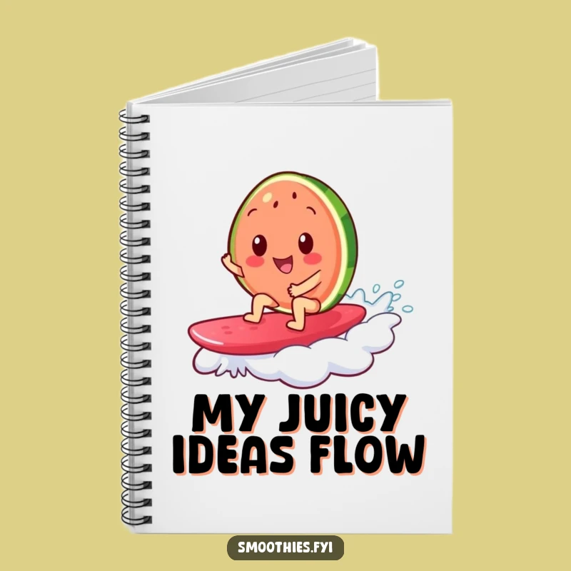 Funny Watermelon Surf Notebook - Jot Down Ideas with Summer Vibes
