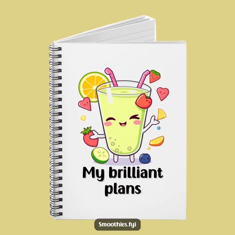 Funny Winking Kawaii Smoothie Notebook: Jot Down Your Juggle Plans