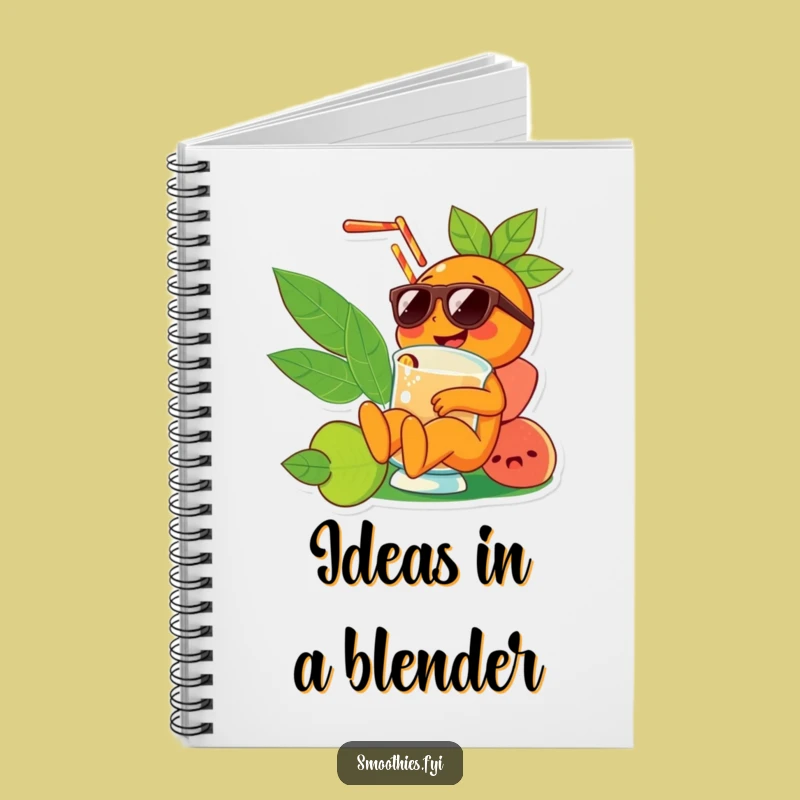 Funny Orange Smoothie Notebook: Sunglasses Character Journal, Hilarious Gift for Notes