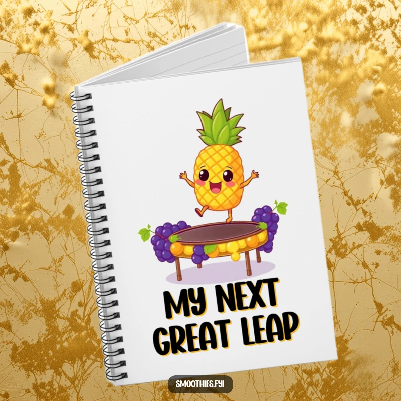 Funny Notebook: A giddy pineapple leaps on a trampoline made of grapes, inspiring bursts of creativity and laughter within its pages.
