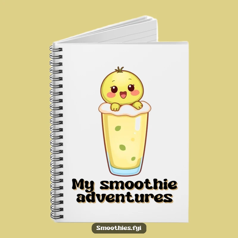 Funny Kiwi Smoothie Rider Notebook - Playful Fruit Character Journal for Notes