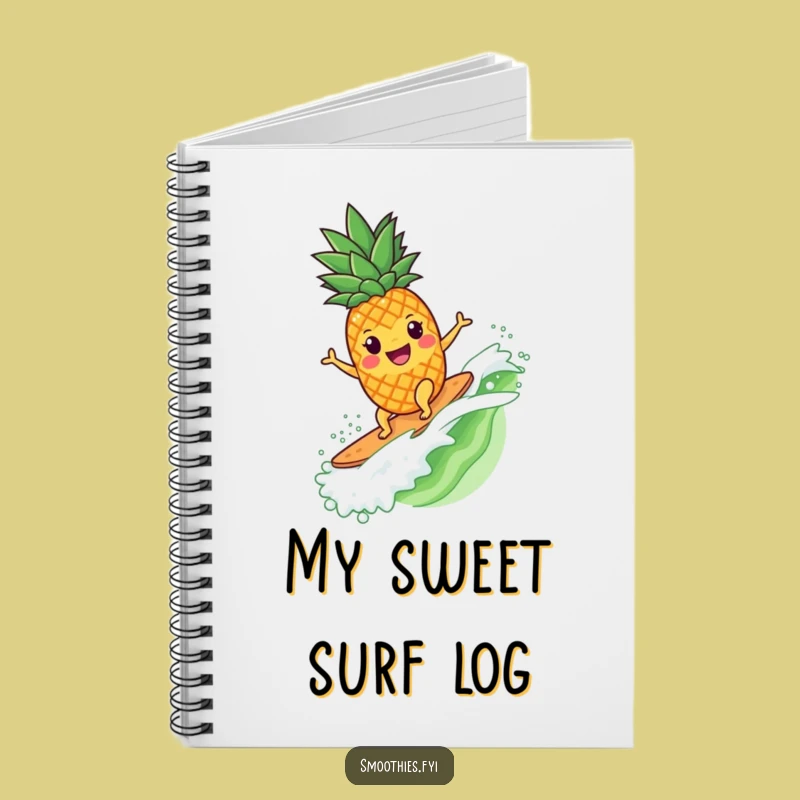 Funny Pineapple Surfer Notebook - Tropical Character Journal for Beachy Notes