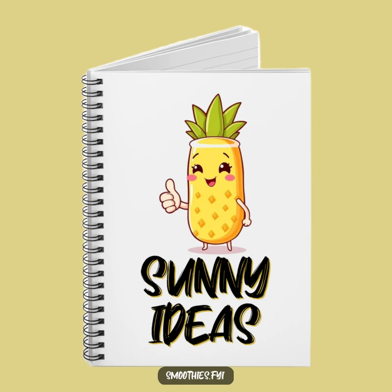 Funny Pineapple Smoothie Notebook: Jot Down Ideas with Sunny Flair