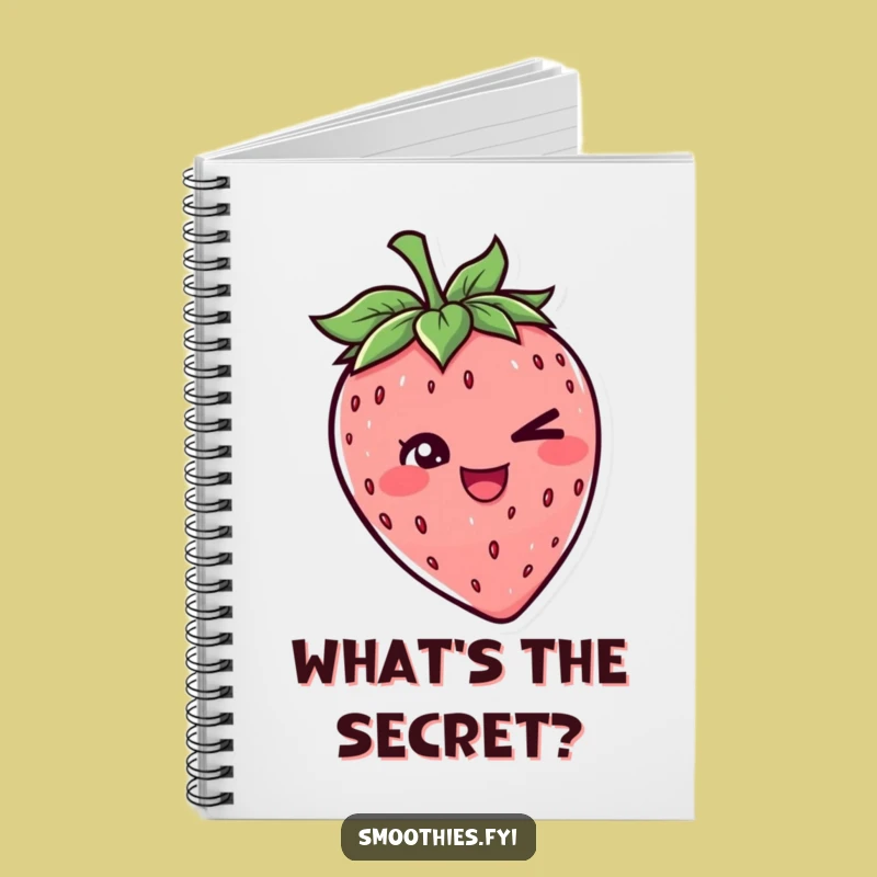 Funny Strawberry Wink Notebook - Cheerful Character Journal for Witty Notes