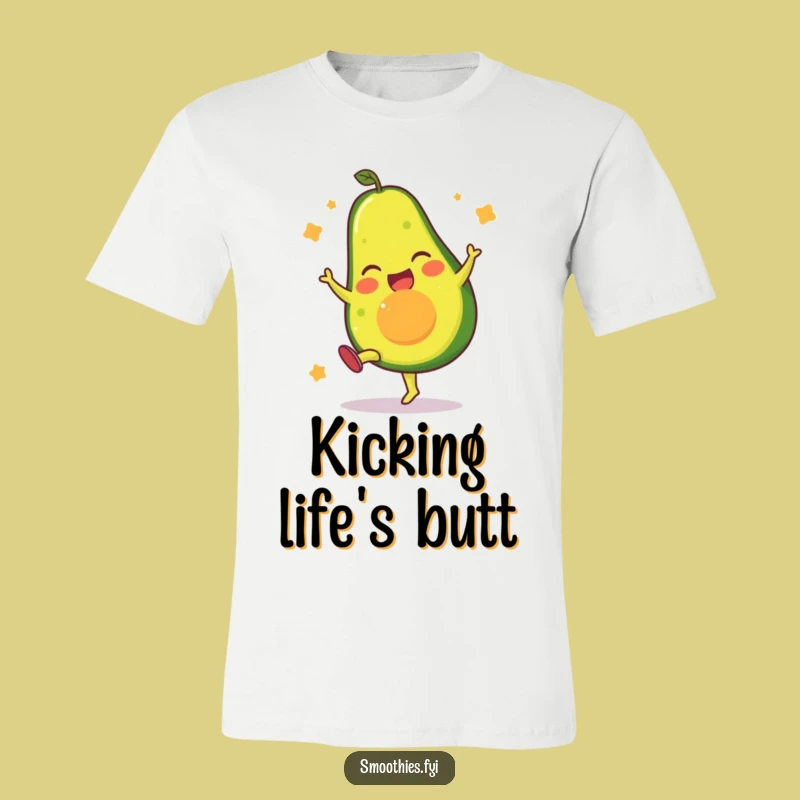 Funny Avocado Kick T-Shirt: Unleash Your Inner Flex with Fruit Fun