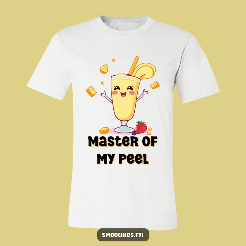 Funny Banana Juggling Smoothie Tee: Cheerful Fruit Acrobat T-Shirt Gift