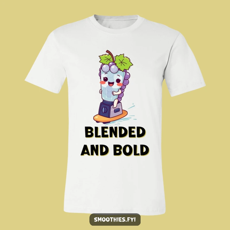 Funny Giggling Grapes Blender Surf T-Shirt - Whimsical Fruit Tee