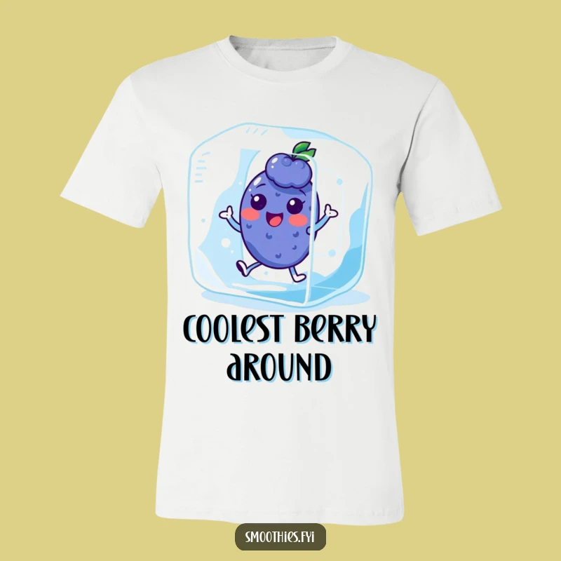 Funny Kawaii Blueberry Ice Cube T-Shirt - Cool Character Tee