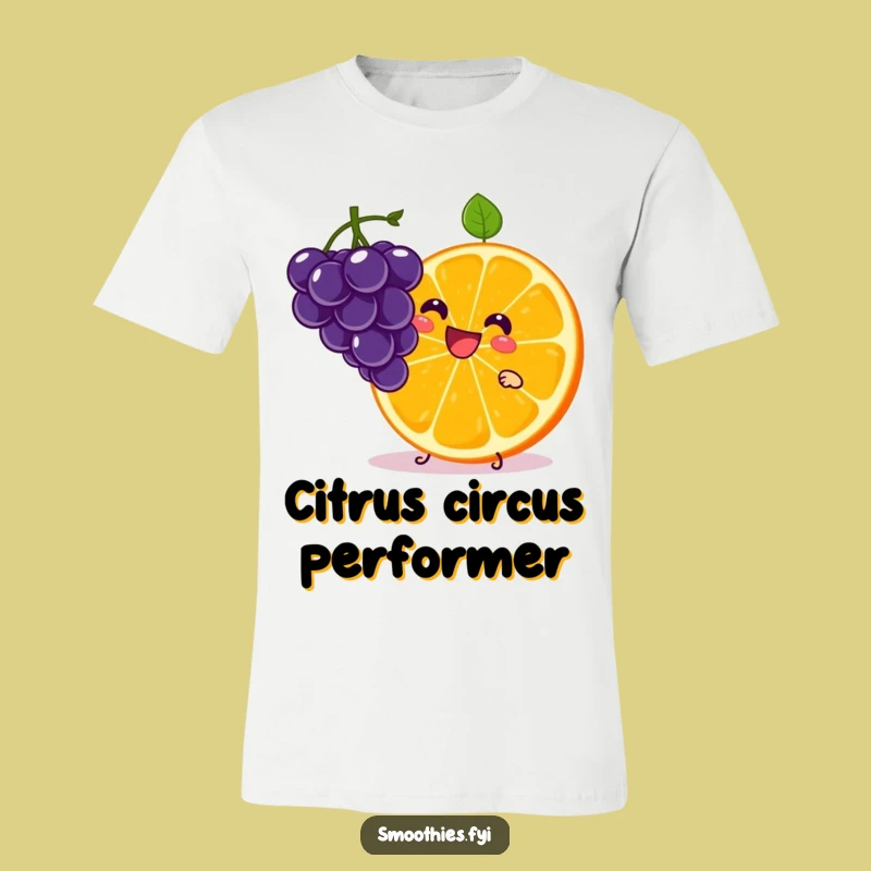Funny Kawaii Orange Slice T-Shirt - Juggling Grapes Tee