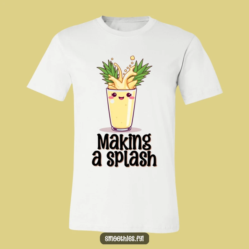 Funny Pineapple Smoothie Splash Tee: Playful Fruit Fun T-Shirt Gift