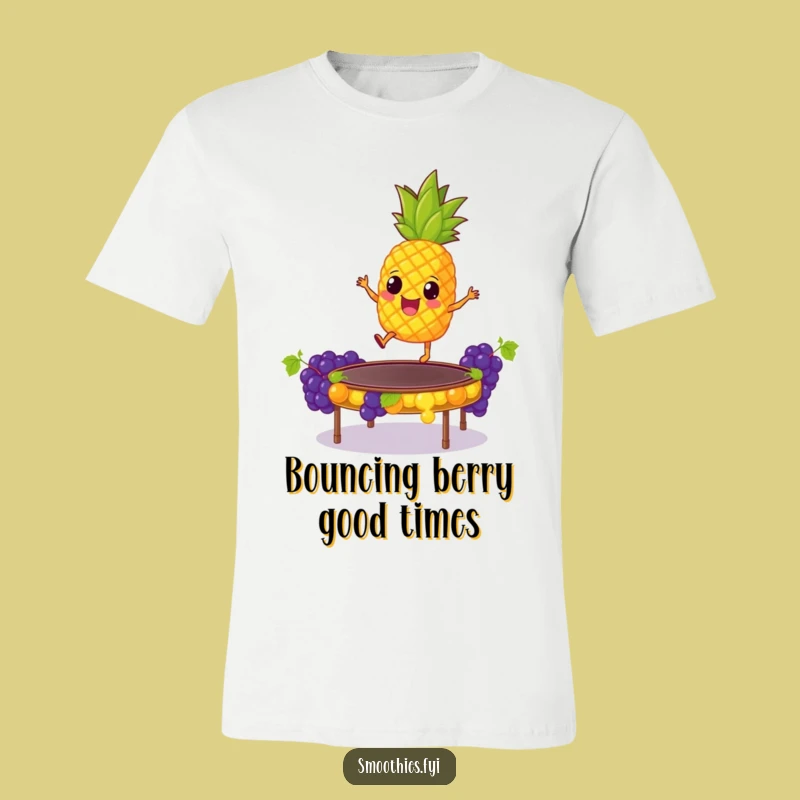 Funny Pineapple Trampoline T-Shirt: Giddy Fruit Bouncing High Gift for Fun Lovers